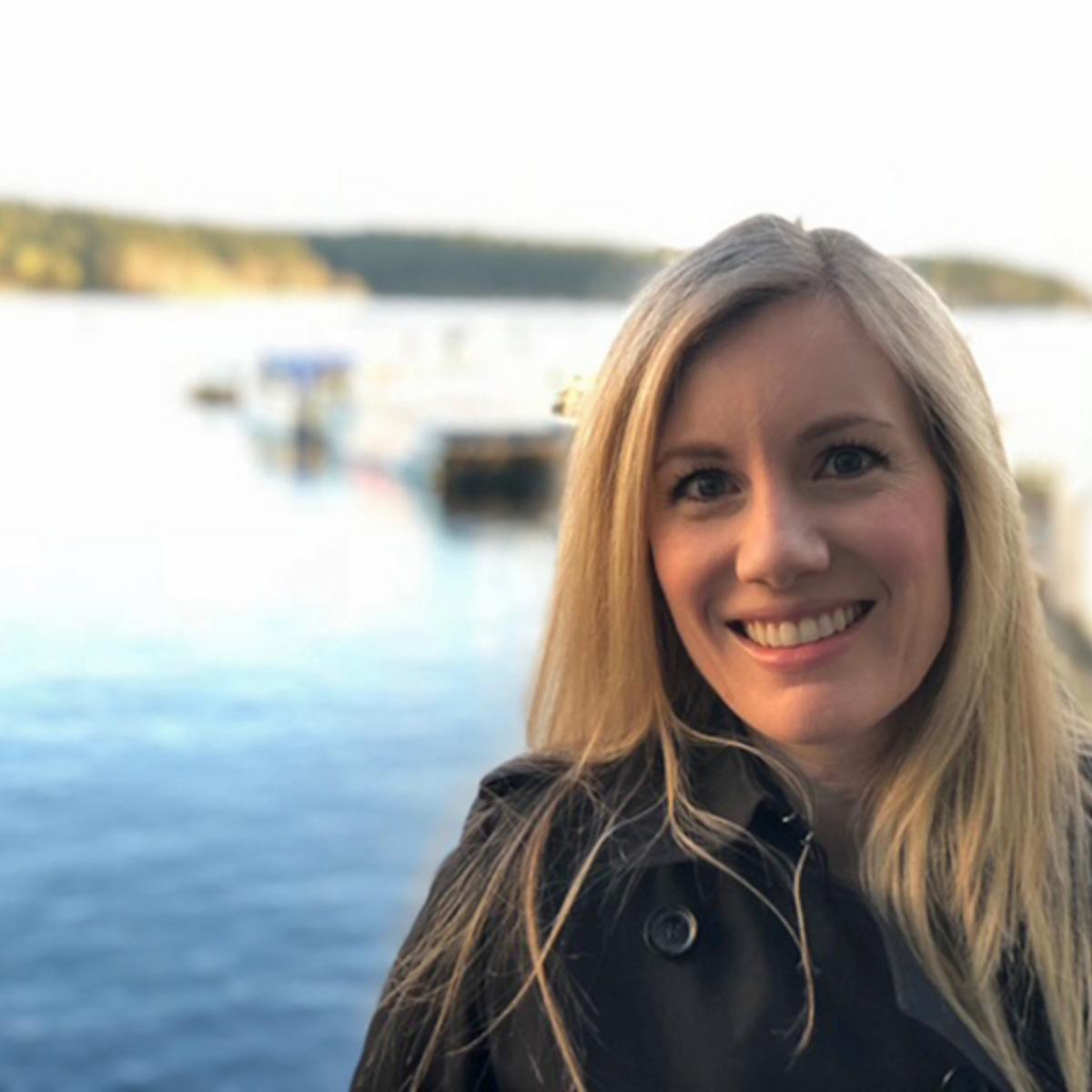 Nicole Smith with the waterfront in the background