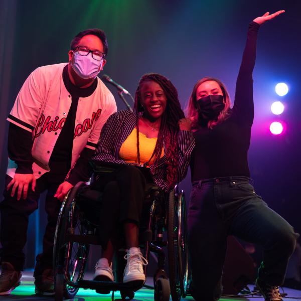 Three performers posing during VIU's Got Talent