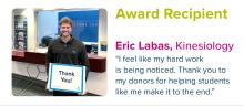 Eric Labas testimonial about receiving a scholarship