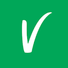 a white letter V on a green square. V is for Vitality.