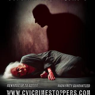 A shadow looms over an elderly person curled up on the floor. Text reads: Speak for those who can't