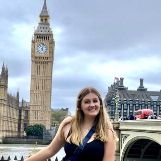 Jenna poses in front of Big Ben