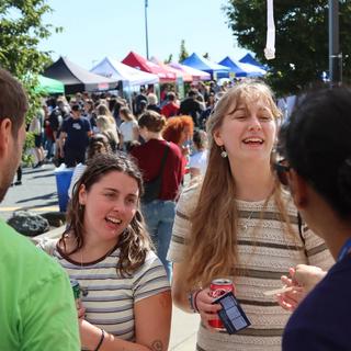 Students getting to know each other at the Connect Fair