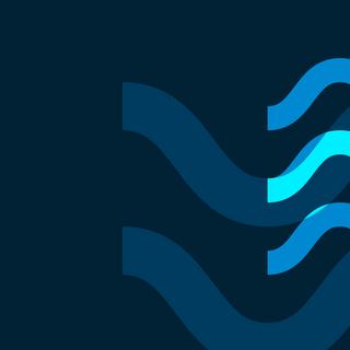 VIU Blue with lighter blue wave design