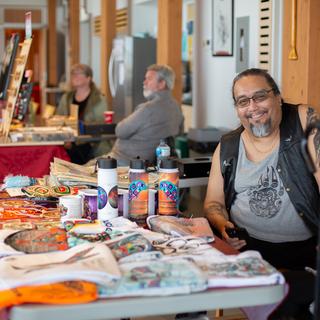 Indigenous Artisan Market vendor and his wares