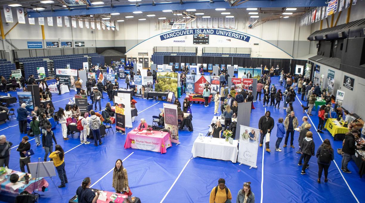The VIU gym full of booths and career fair participants