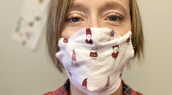 Aly mask selfie