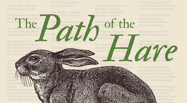 Graphic of a hare with the text Karen Solie 2024 Gustafson Distinguished Poet's Lecture, The Path of the Hare.