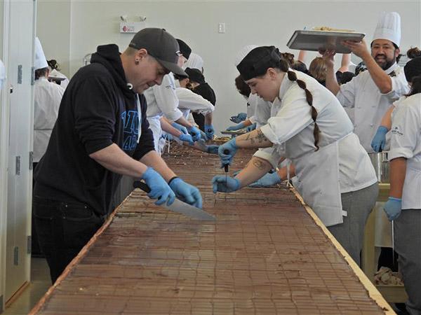 Culinary and Baking students make the biggest Nanaimo bar.