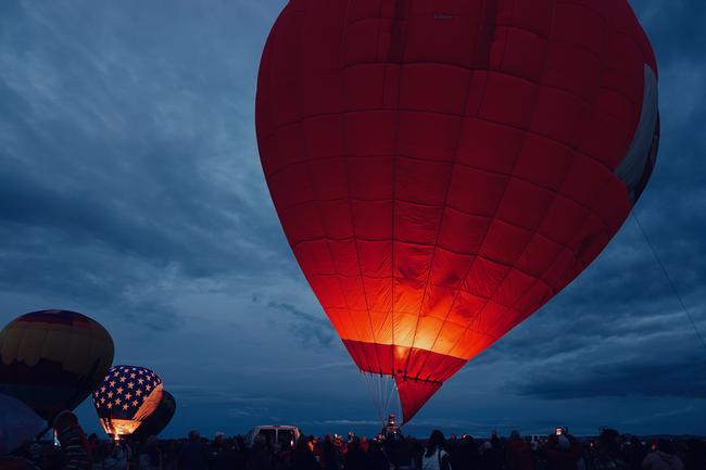 Hot air balloons on a night sky