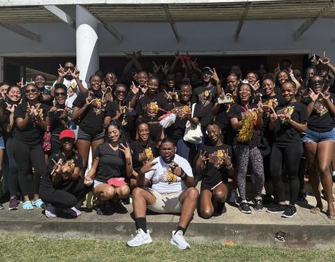 group photo of students in Barbados