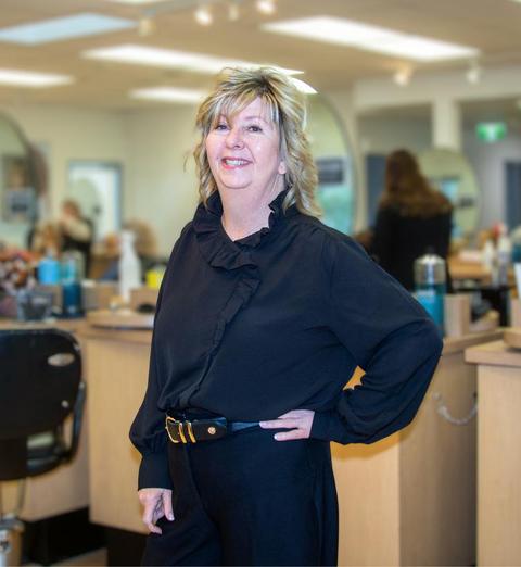 Sally Vinden in the Hairdressing salon