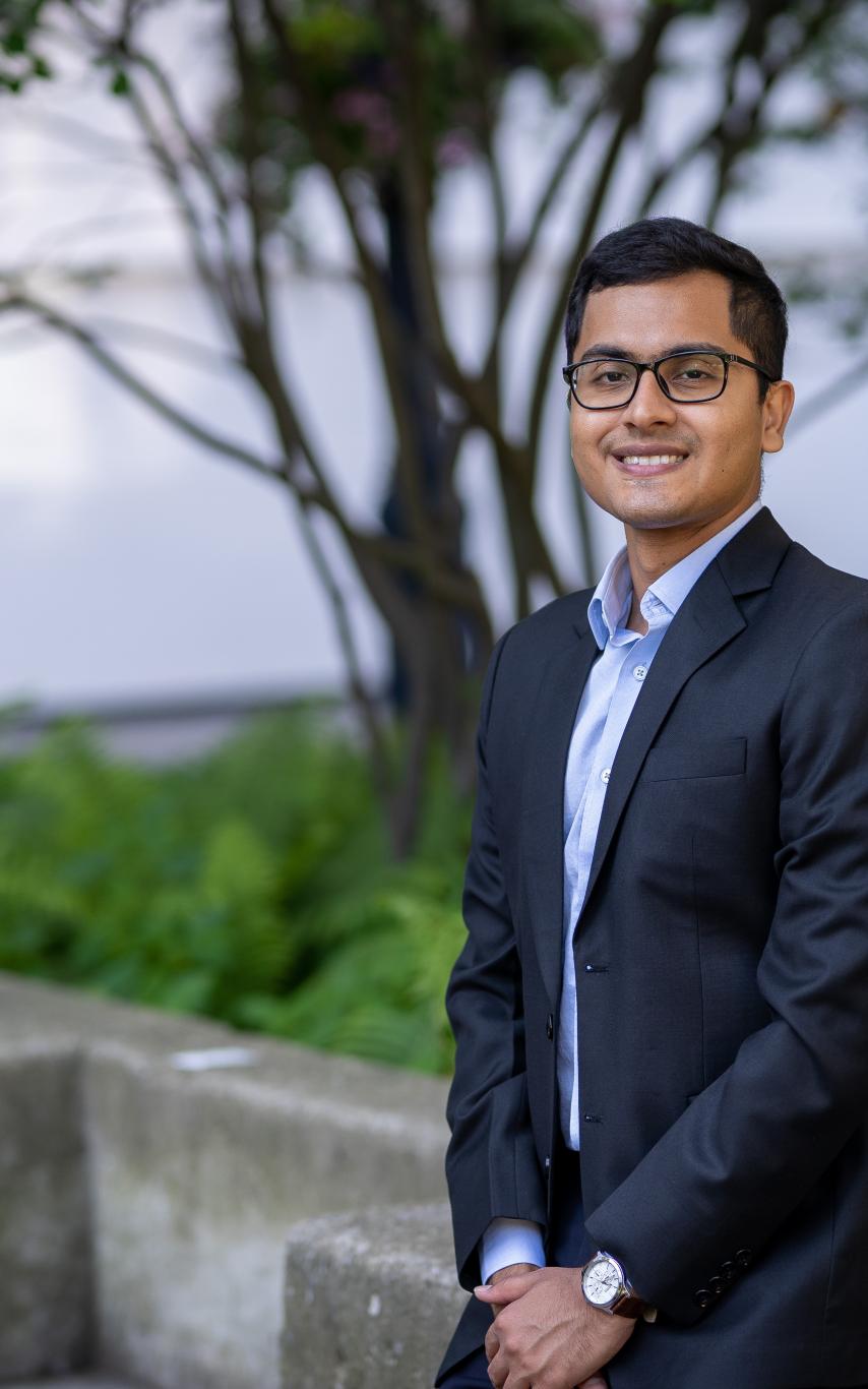 portrait of Sandipan Debnath on a city street