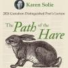 Graphic of a hare with the text Karen Solie 2024 Gustafson Distinguished Poet's Lecture, The Path of the Hare.